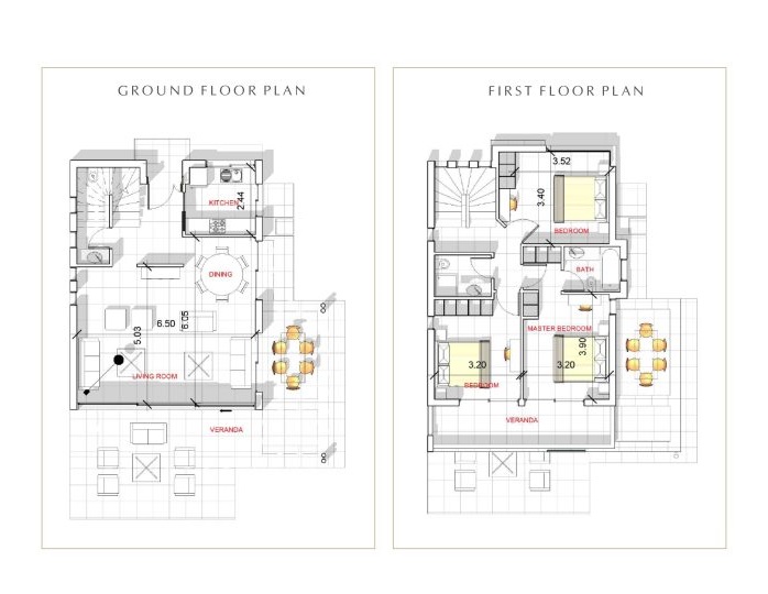 Floorplan for 3-bedroom Villa, Coral Bay, Paphos, Cyprus