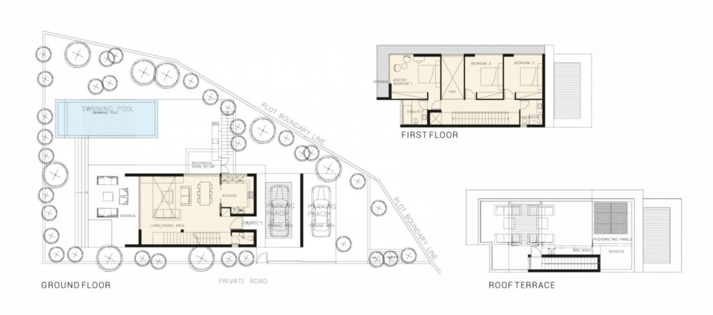Floorplan for 3-bedroom Villa, Chloraka, Paphos, Cyprus