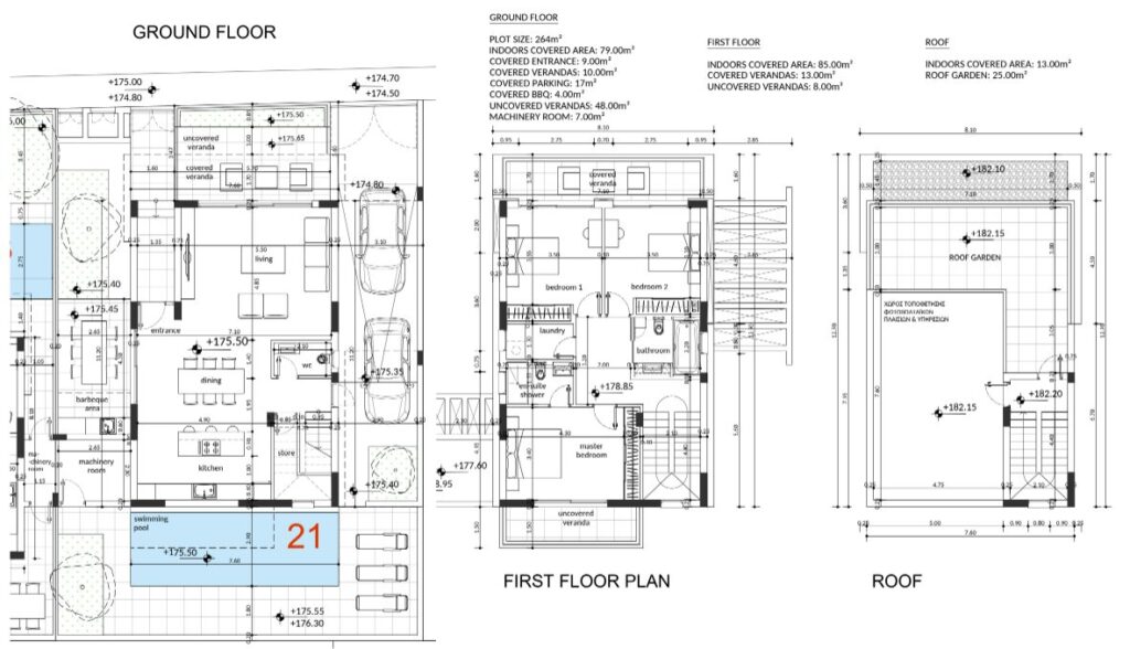 Floorplan for 3-bedroom Villa, Konia, Paphos, Cyprus
