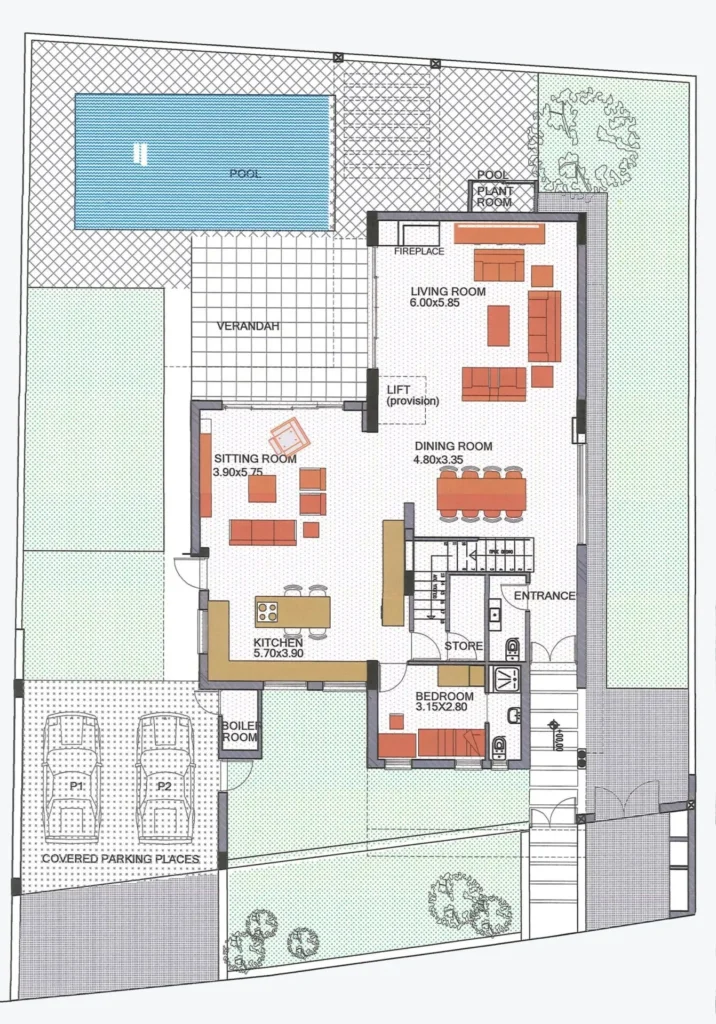 Floorplan for 5-bedroom Villa, Strovolos, Nicosia, Cyprus