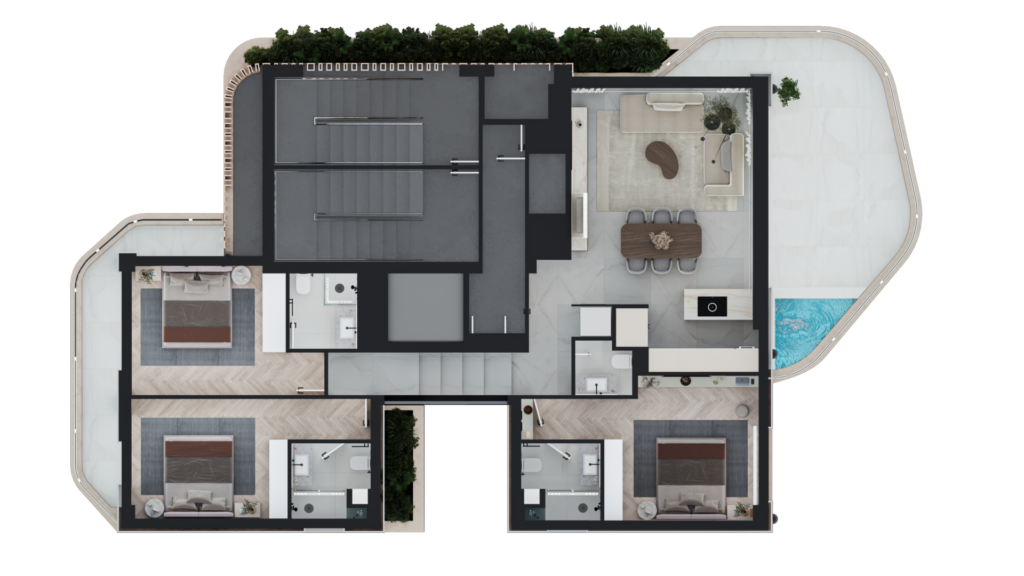Floorplan for 3-bedroom Penthouse, Larnaka Town, Larnaka, Cyprus