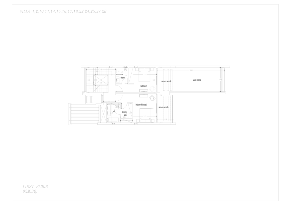 Floorplan for 3-bedroom Villa, Peyia, Paphos, Cyprus