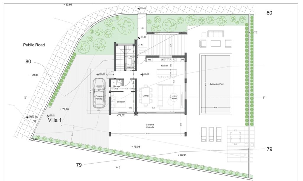 Floorplan for 4-bedroom Villa, Peyia, Paphos, Cyprus