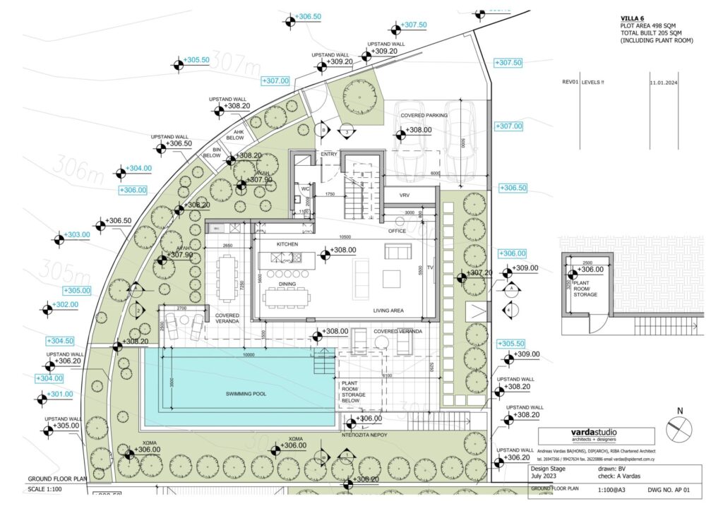 Floorplan for 3-bedroom Villa, Konia, Paphos, Cyprus