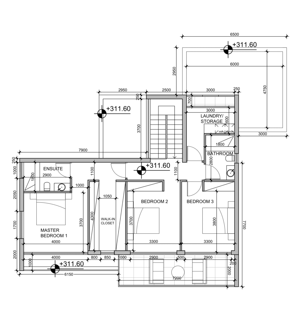 Floorplan for 3-bedroom Villa, Konia, Paphos, Cyprus
