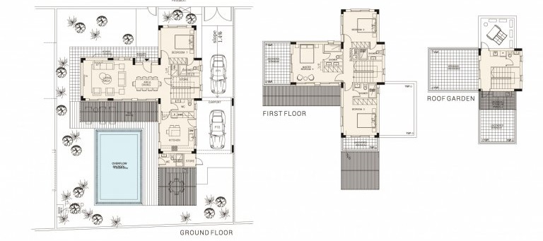 Floorplan for 4-bedroom Villa, Geroskipou, Paphos, Cyprus