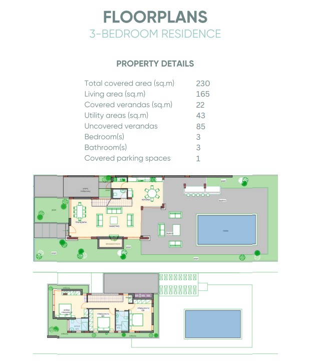 Floorplan for 3-bedroom Villa, Pyla, Larnaka, Cyprus