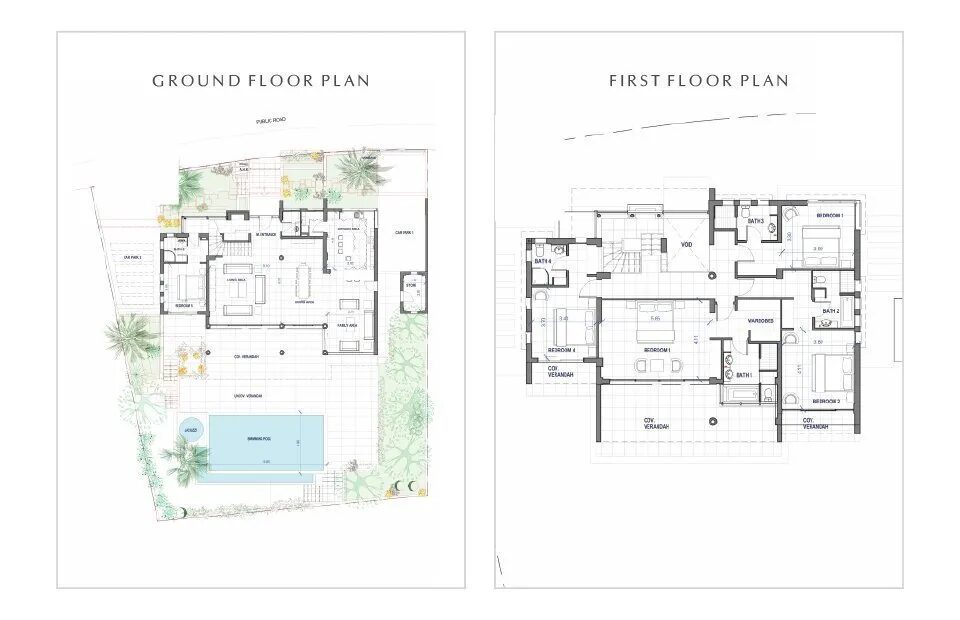 Floorplan for 5-bedroom Villa, Coral Bay, Paphos, Cyprus