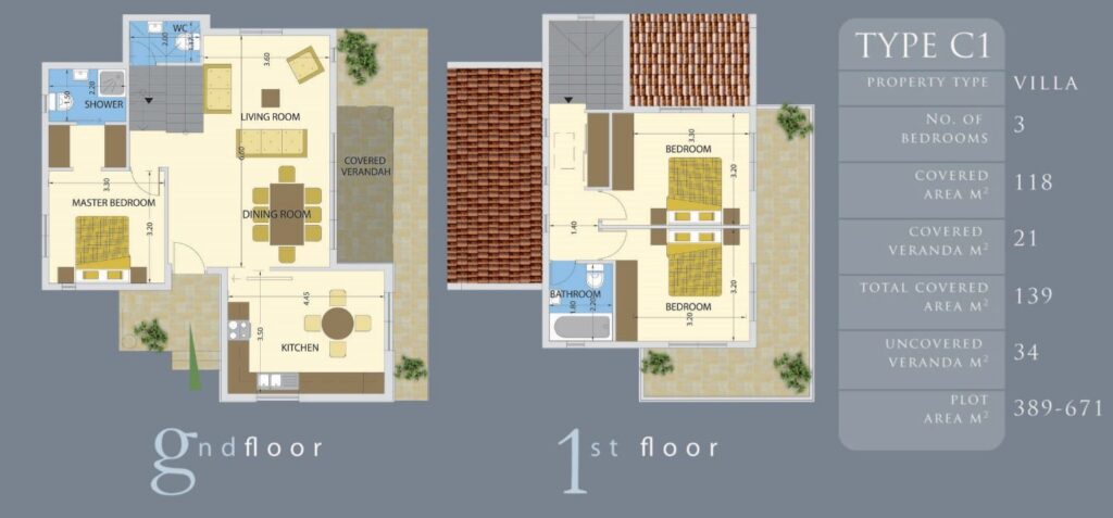 Floorplan for 3-bedroom Villa, Pissouri, Limassol, Cyprus
