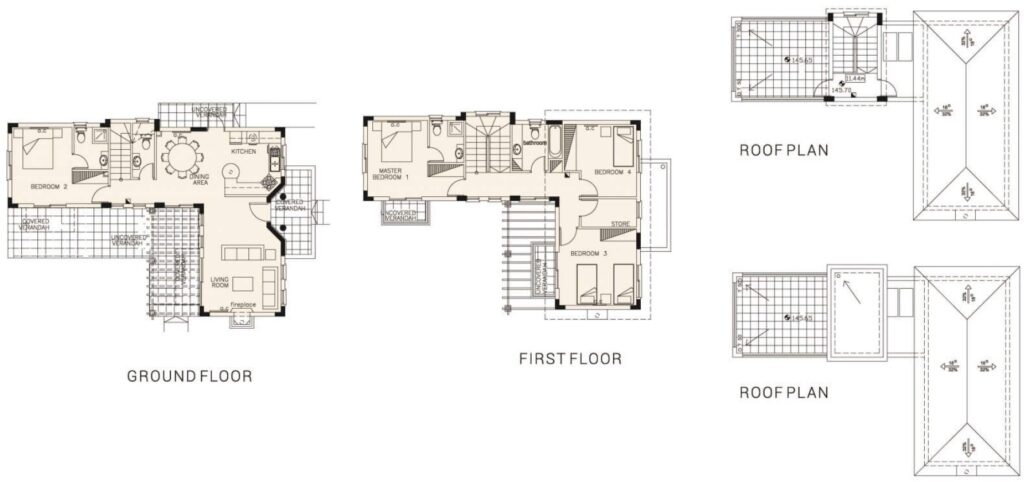 Floorplan for 4-bedroom Villa, Kouklia, Paphos, Cyprus