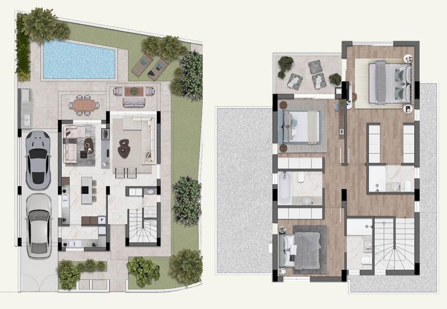 Floorplan for 3-bedroom Detached House, Livadia, Larnaka, Cyprus