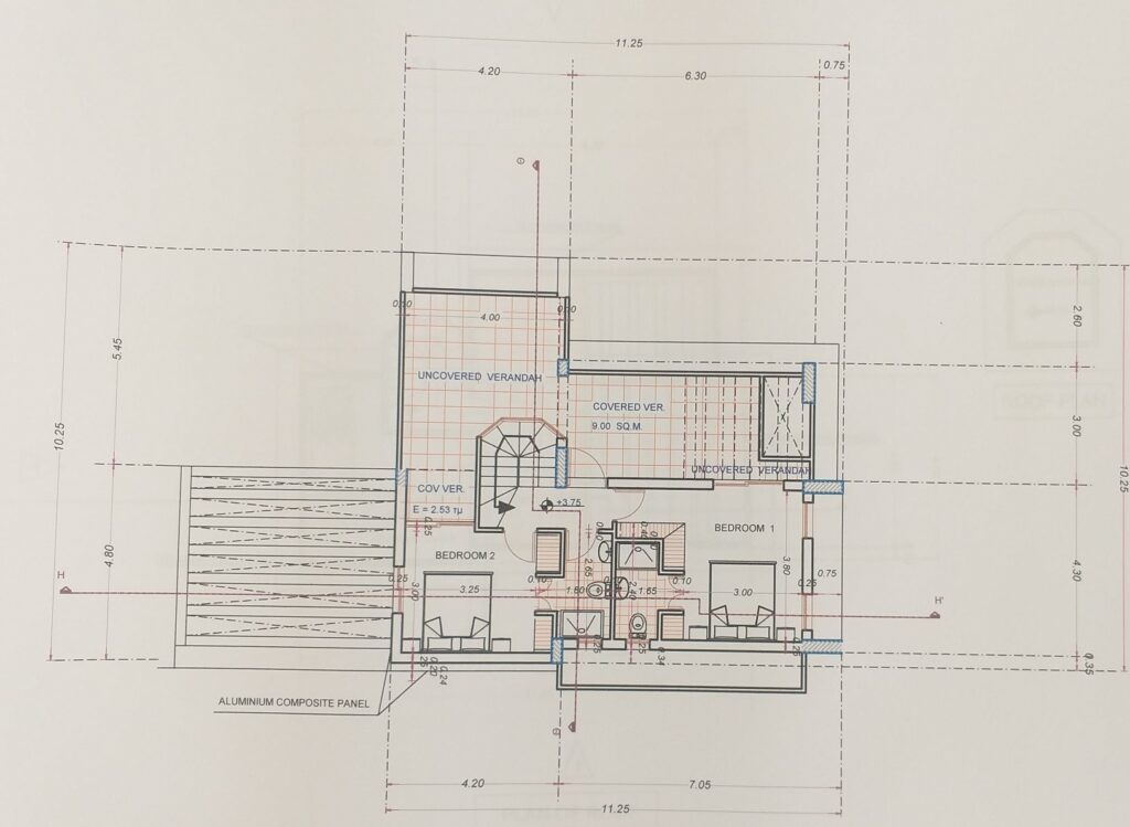 Floorplan for 3-bedroom Villa, Pervolia, Larnaka, Cyprus