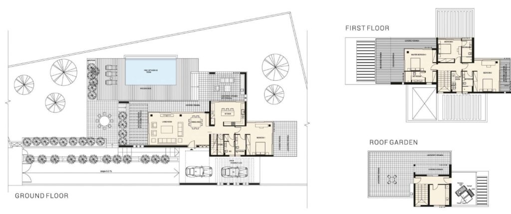 Floorplan for 4-bedroom Vila, Kouklia, Paphos, Cyprus