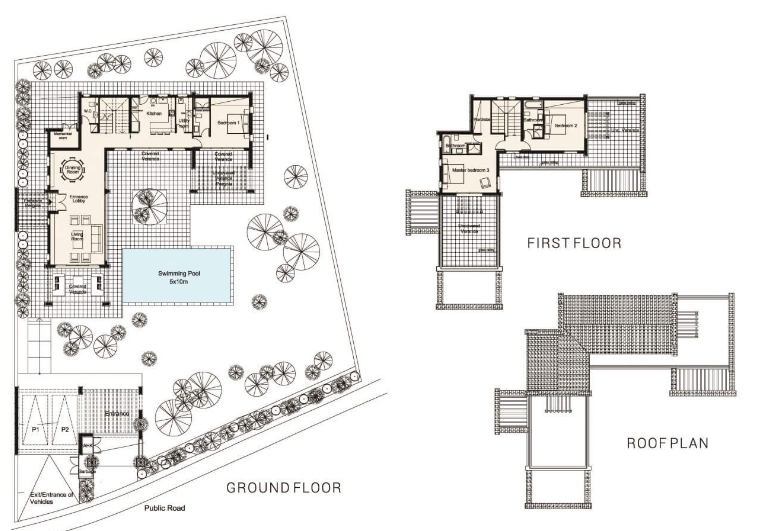 Floorplan for 3-bedroom Villa, Kouklia, Paphos, Cyprus