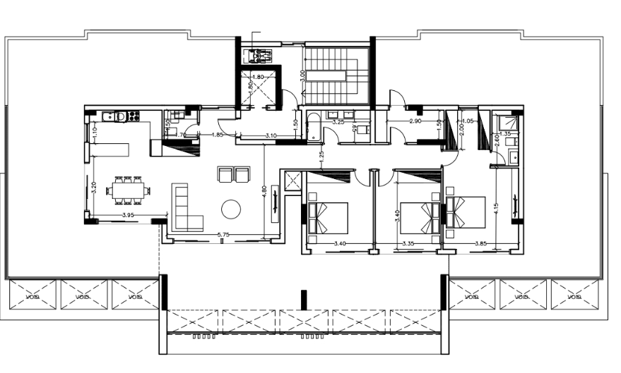 Floorplan for 3-bedroom Penthouse, Germasogeia, Limassol, Cyprus