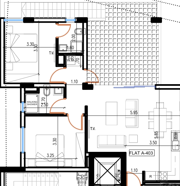 Floorplan for 2-bedroom Apartment, Larnaka Town, Larnaka, Cyprus