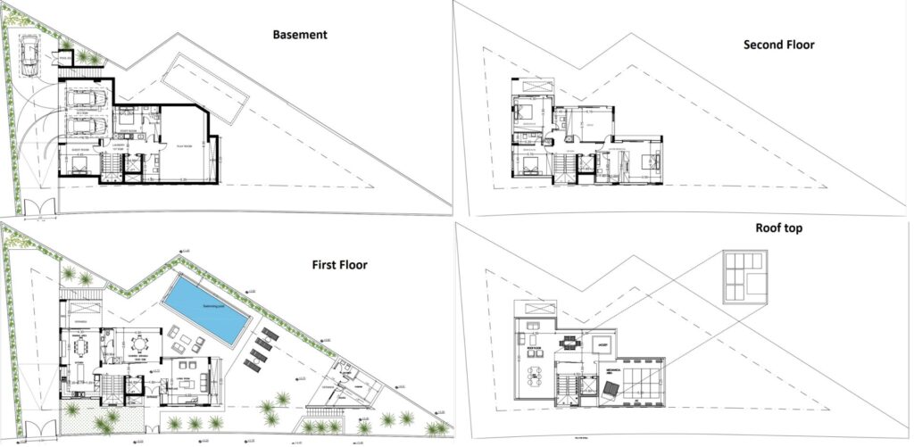 Floorplan for 5-bedroom Villa, Mouttagiaka, Limassol, Cyprus