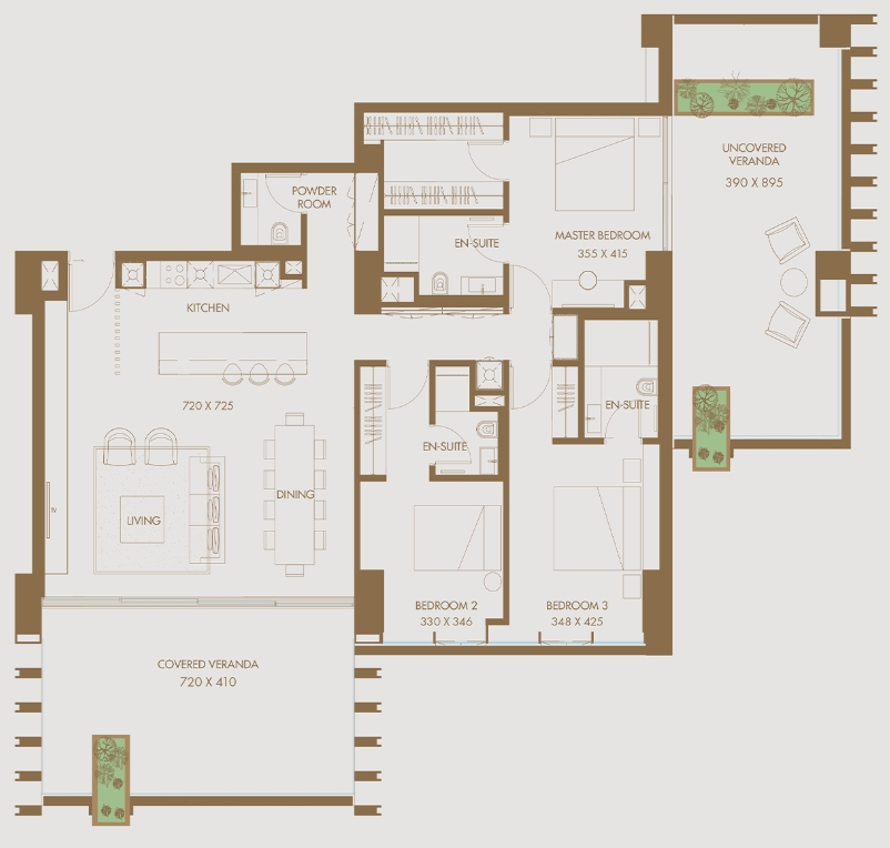 Floorplan for 3-bedroom Apartment, Nicosia Centre, Nicosia, Cyprus