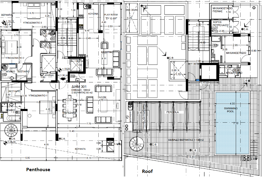Floorplan for 4-bedroom Duplex Apartment, Limassol Town Centre, Limassol, Cyprus