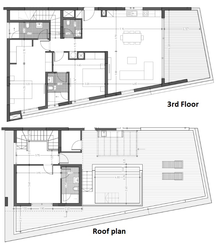 Floorplan for 2-bedroom Penthouse, Germasogeia, Limassol, Cyprus