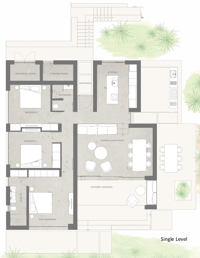 Floorplan for 3-bedroom Villa, Minthis, Kallepia, Paphos, Cyprus