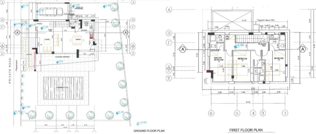 Floorplan for 3-bedroom Detached Villa, Pyla, Larnaka, Cyprus