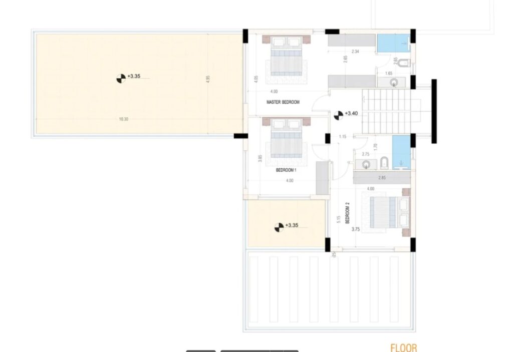 Floorplan for 4-bedroom Detached Villa, Pegeia, Paphos, Cyprus