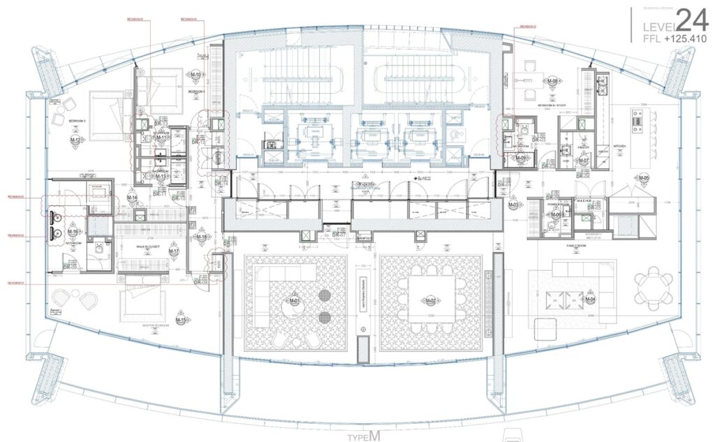 Floorplan for 4-bedroom Apartment, Limassol Town Centre, Limassol, Cyprus