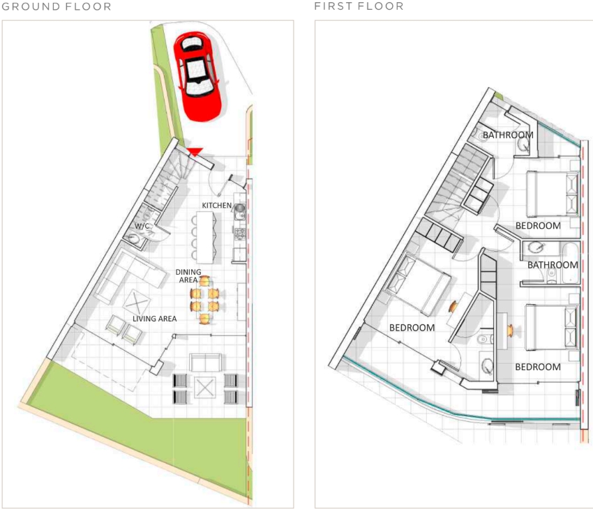 Floorplan for 3-bedroom Villa, Chlorakas, Paphos, Cyprus