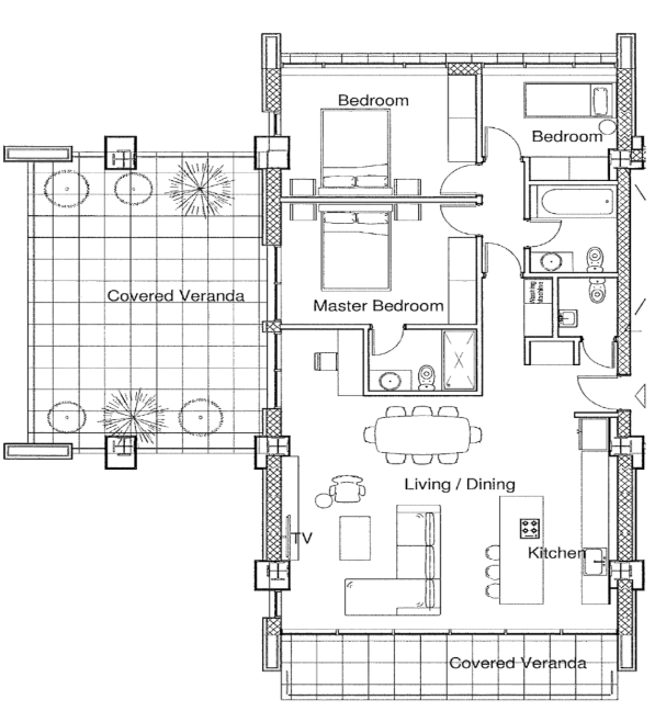 Floorplan for 3-bedroom Apartment, Ayios Tychonas, Limassol, Cyprus
