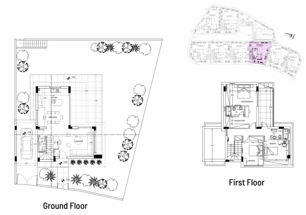Floorplan for 3-bedroom Villa, Ayios Tychonas, Limassol, Cyprus