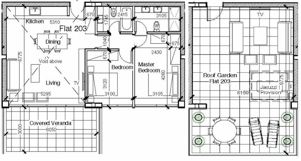 Floorplan for 2-bedroom Apartment, Mesa Geitonia, Limassol, Cyprus