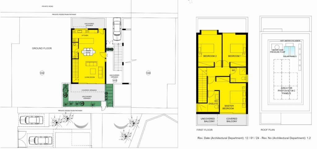 Floorplan for 3-bedroom Villa, Pafos, Paphos, Cyprus