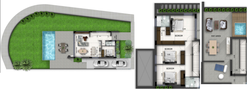 Floorplan for 4-bedroom House, Oroklini, Larnaka, Cyprus