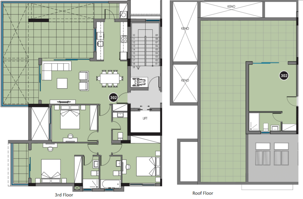 Floorplan for 3-bedroom Apartment, Agios Athanasios, Limassol, Cyprus