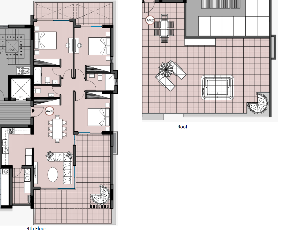Floorplan for 3-bedroom Penthouse, Agios Athanasios, Limassol, Cyprus