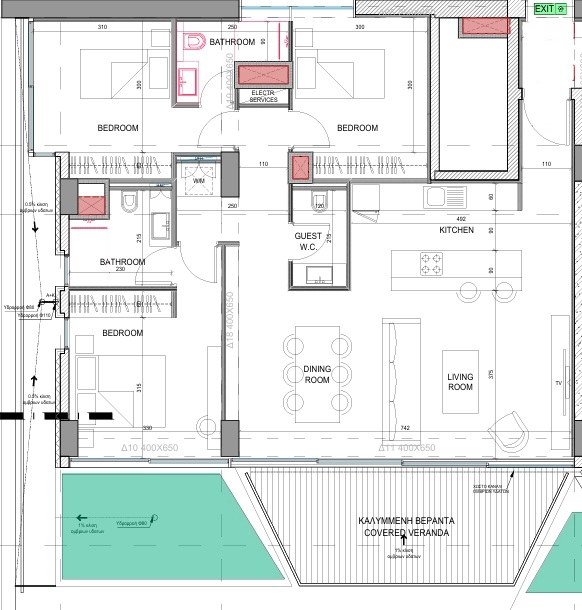 Floorplan for 3-bedroom Apartment, Larnaka Town, Larnaka, Cyprus