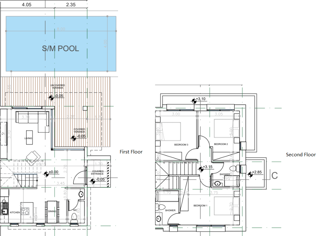 Floorplan for 3-bedroom Villa, Geroskipou, Paphos, Cyprus