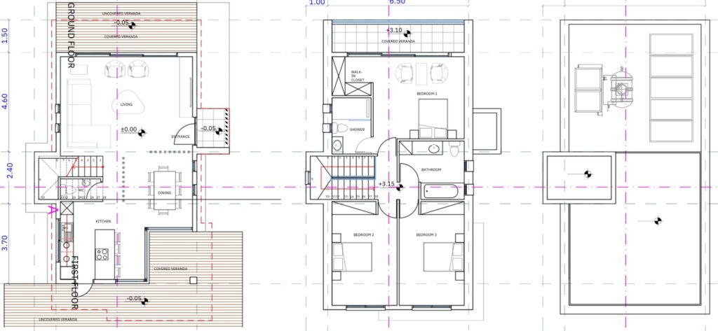 Floorplan for 3-bedroom Villa, Empa, Paphos, Cyprus