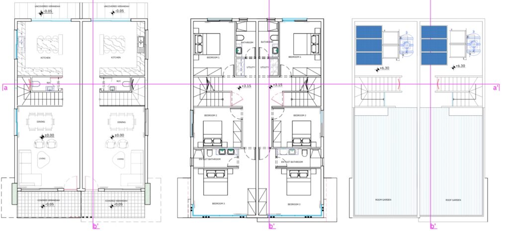 Floorplan for 3-bedroom Villa, Chlorakas, Paphos, Cyprus