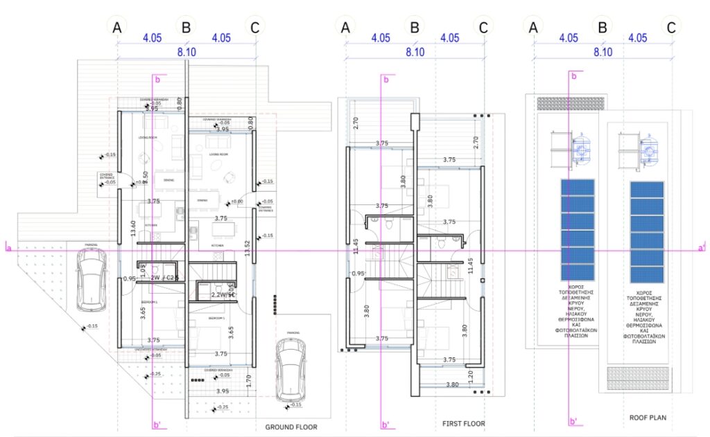 Floorplan for 3-bedroom Villa, Chlorakas, Paphos, Cyprus