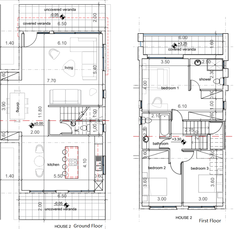 Floorplan for 3-bedroom Villa, Mesogi, Paphos, Cyprus