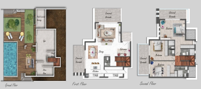 Floorplan for 4-bedroom Villa, Tala, Paphos, Cyprus