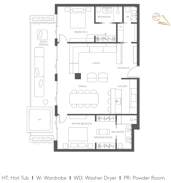 Floorplan for 2-bedroom Apartment, Limassol Town Centre, Limassol, Cyprus